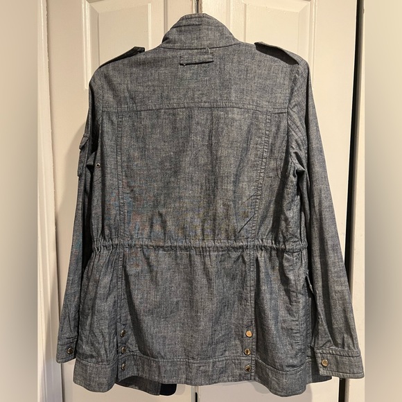 BEANPOLE / Lightweight, Denim Utility Jacket, Zip & Snap Front, Múltiple Pockets - Picture 13 of 16